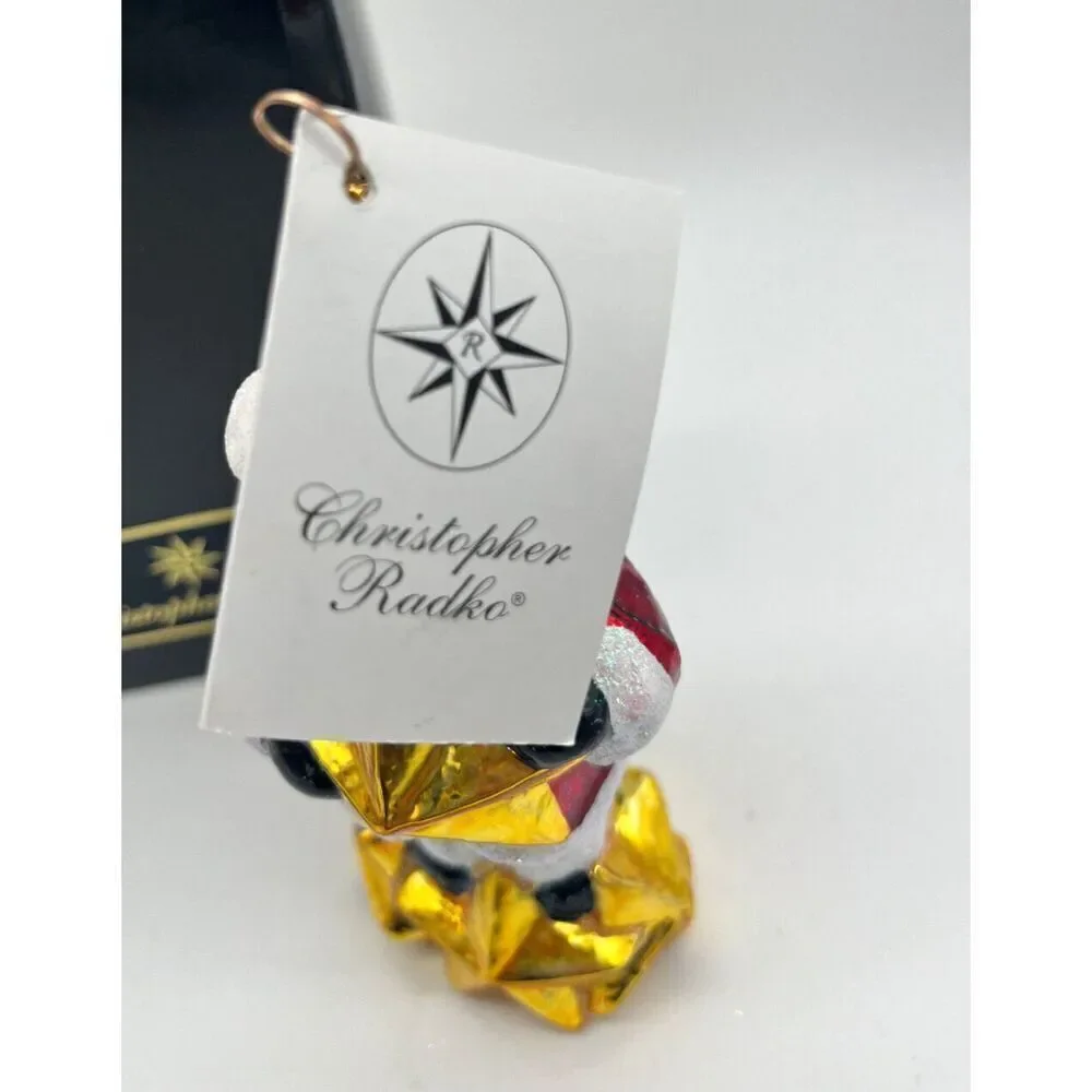 Christopher Radko CHRISTMAS JOY Christmas Ornament 00-076-QVC SANTA‎ GOLD STAR